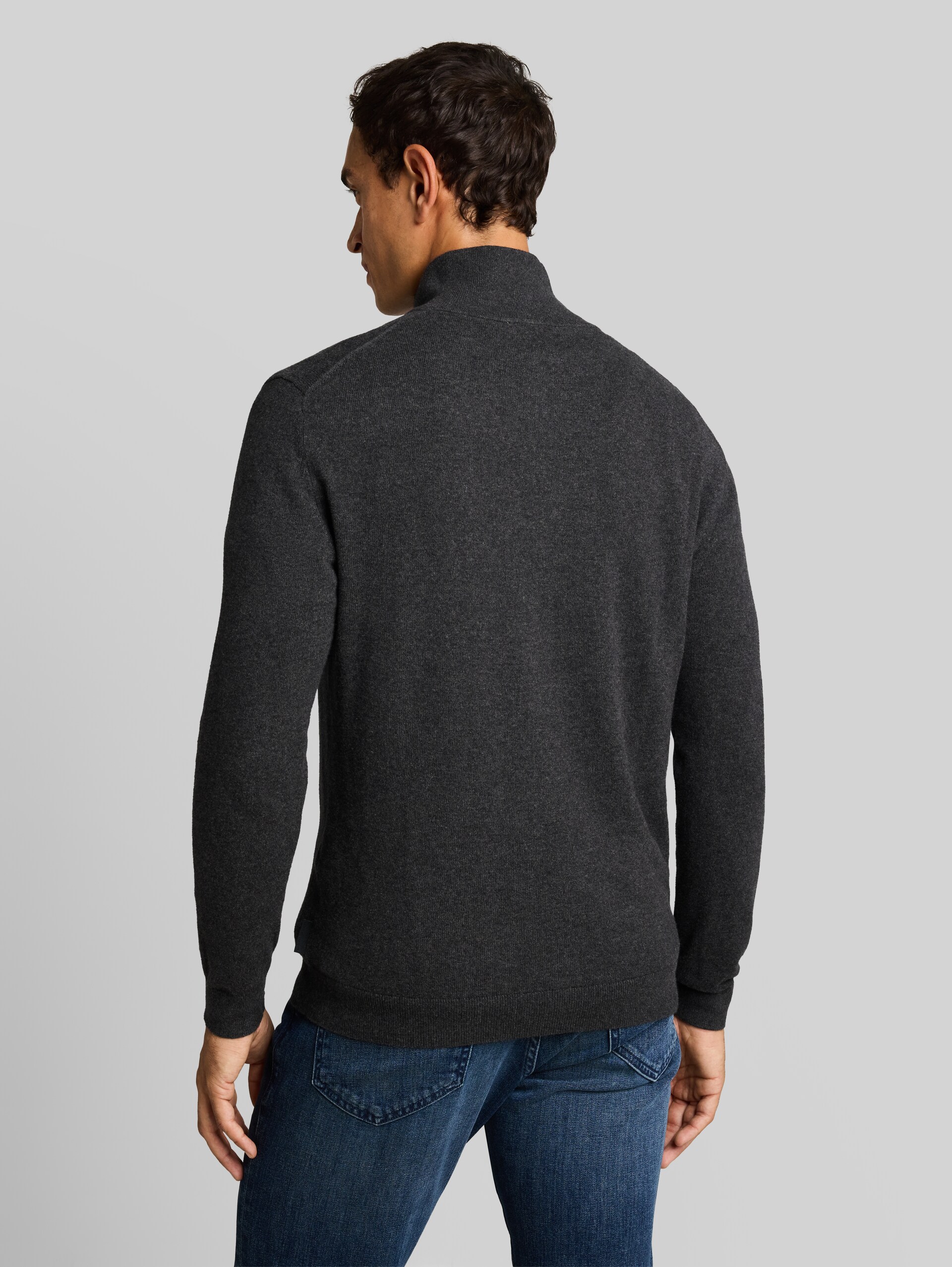 Strickjacke mit Kaschmir-Anteil - Black Grey Melange