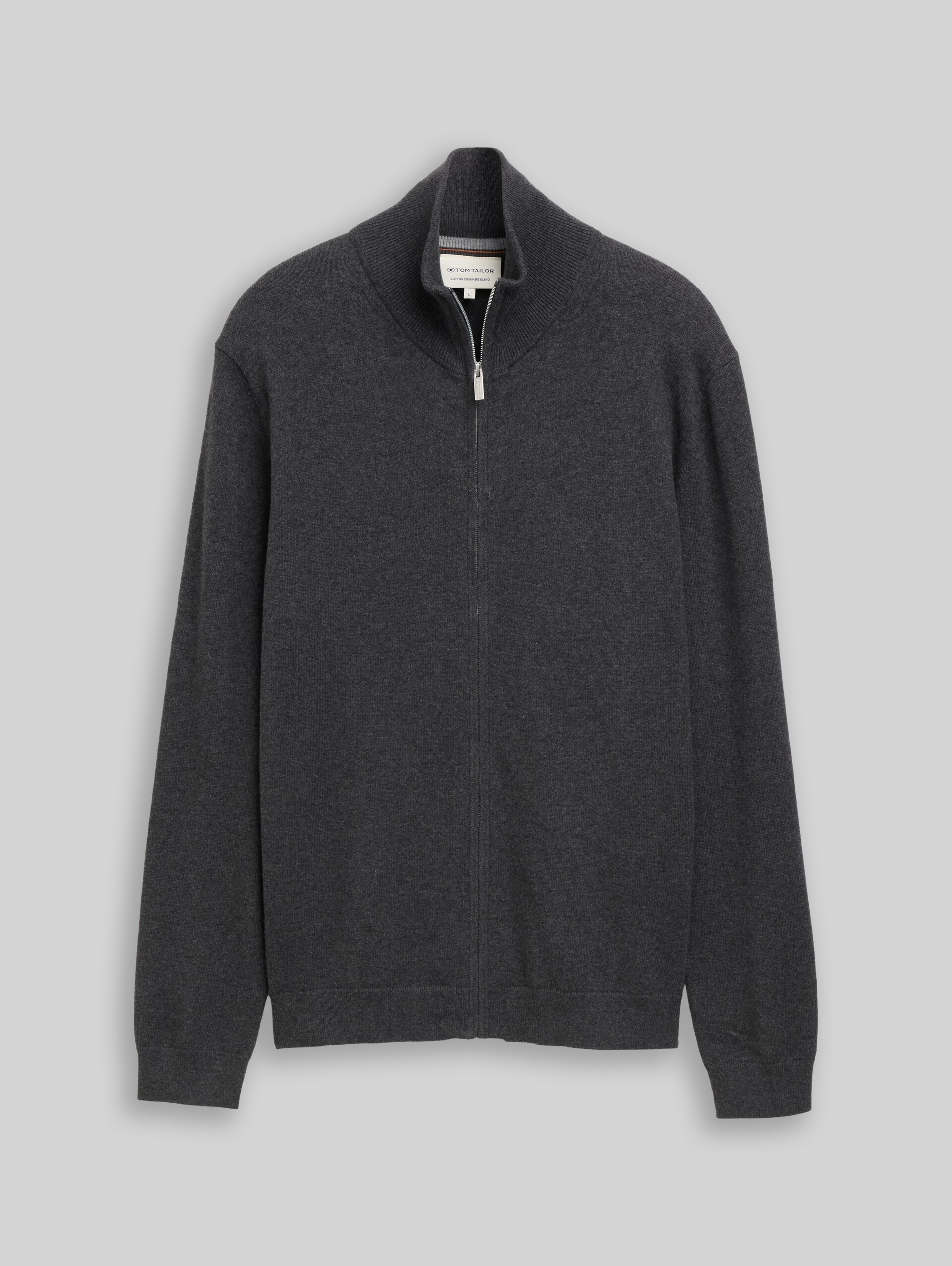 Strickjacke mit Kaschmir-Anteil - Black Grey Melange