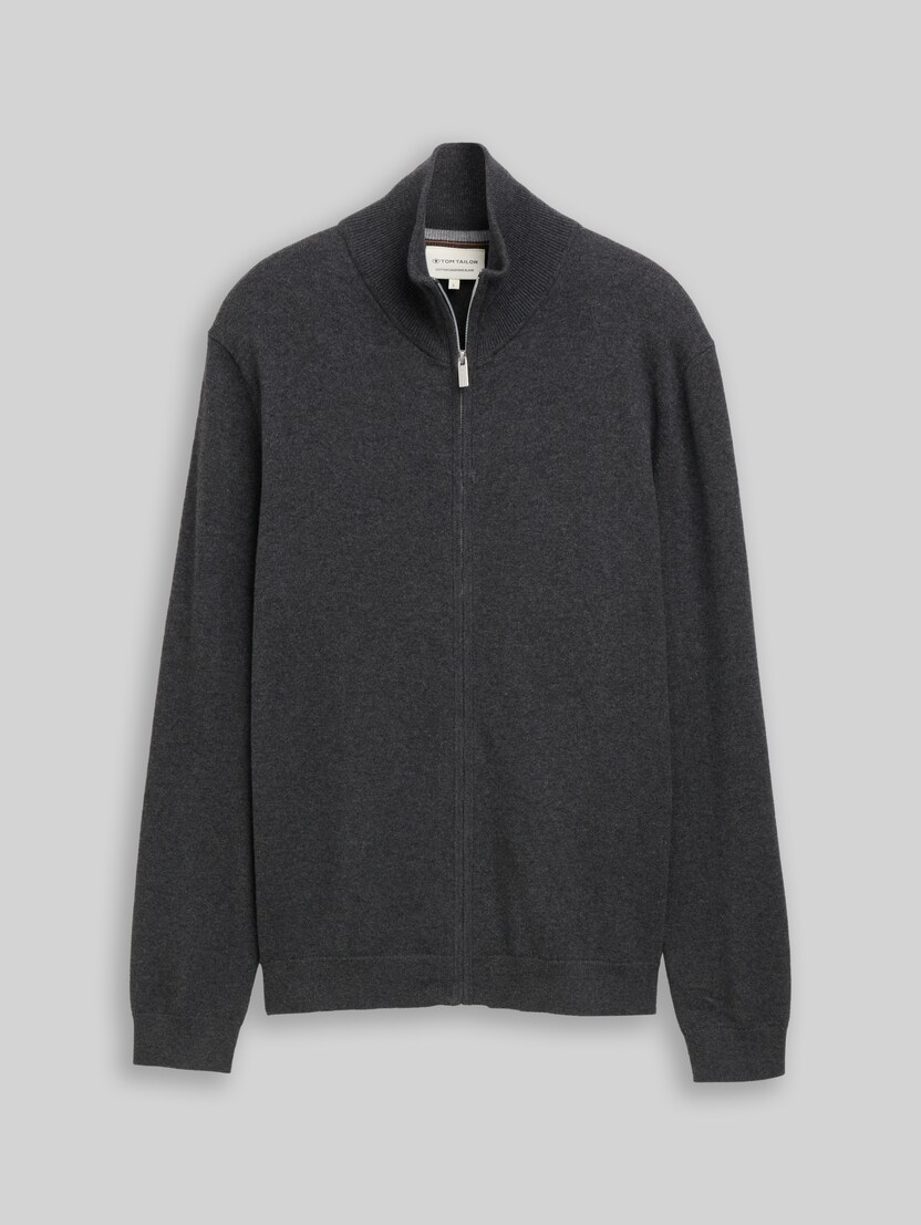 Cardigan avec cachemire par Men, Black Grey Melange