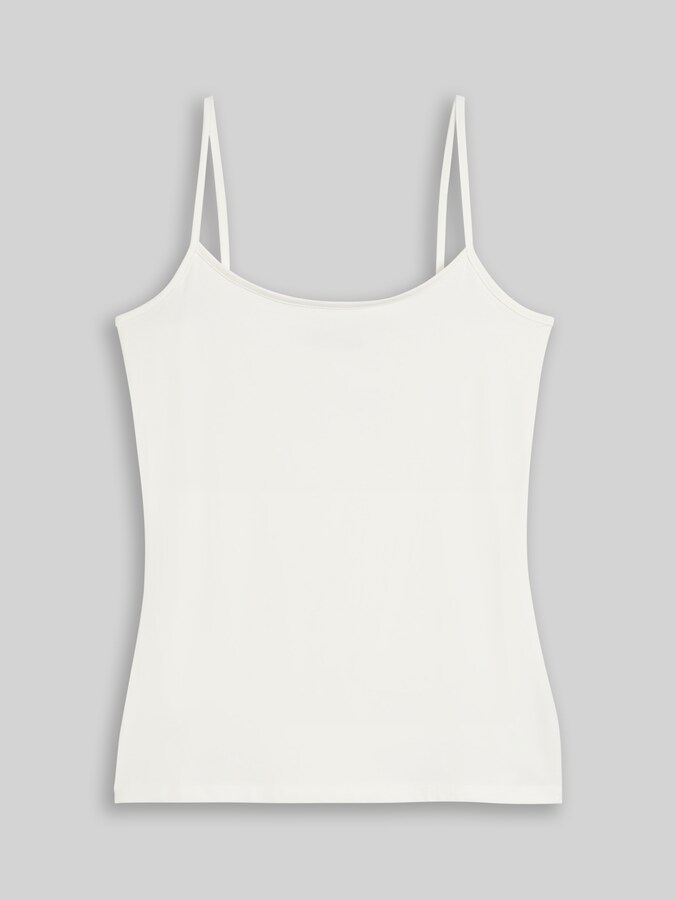 Basic top met spaghettibandjes door Denim Female, off white