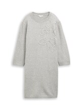 Ausgewählt, Strickkleid mit Stickerei von Tom Tailor, grau