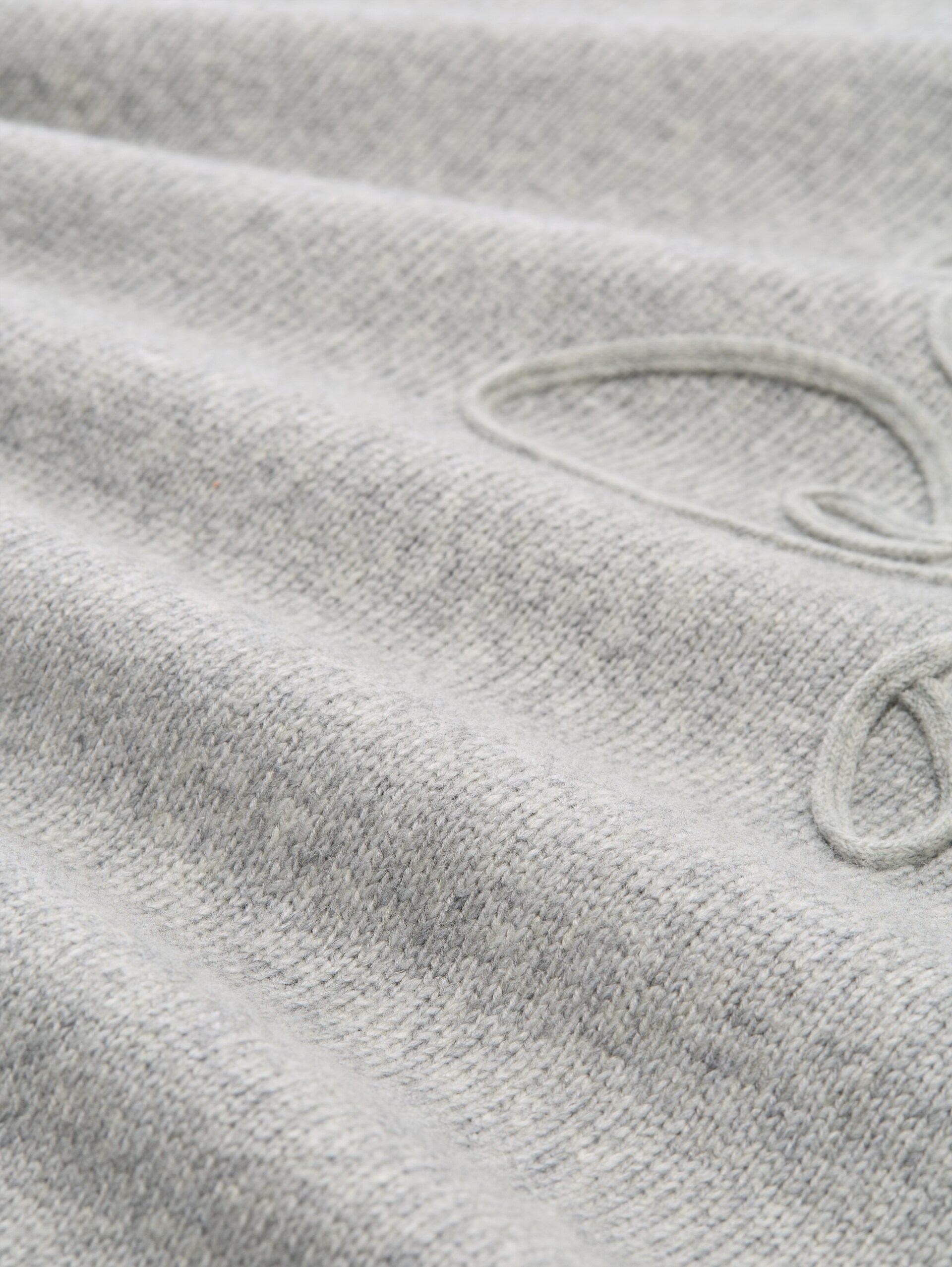 Strickkleid mit Stickerei - soft grey melange - Material-Ansicht