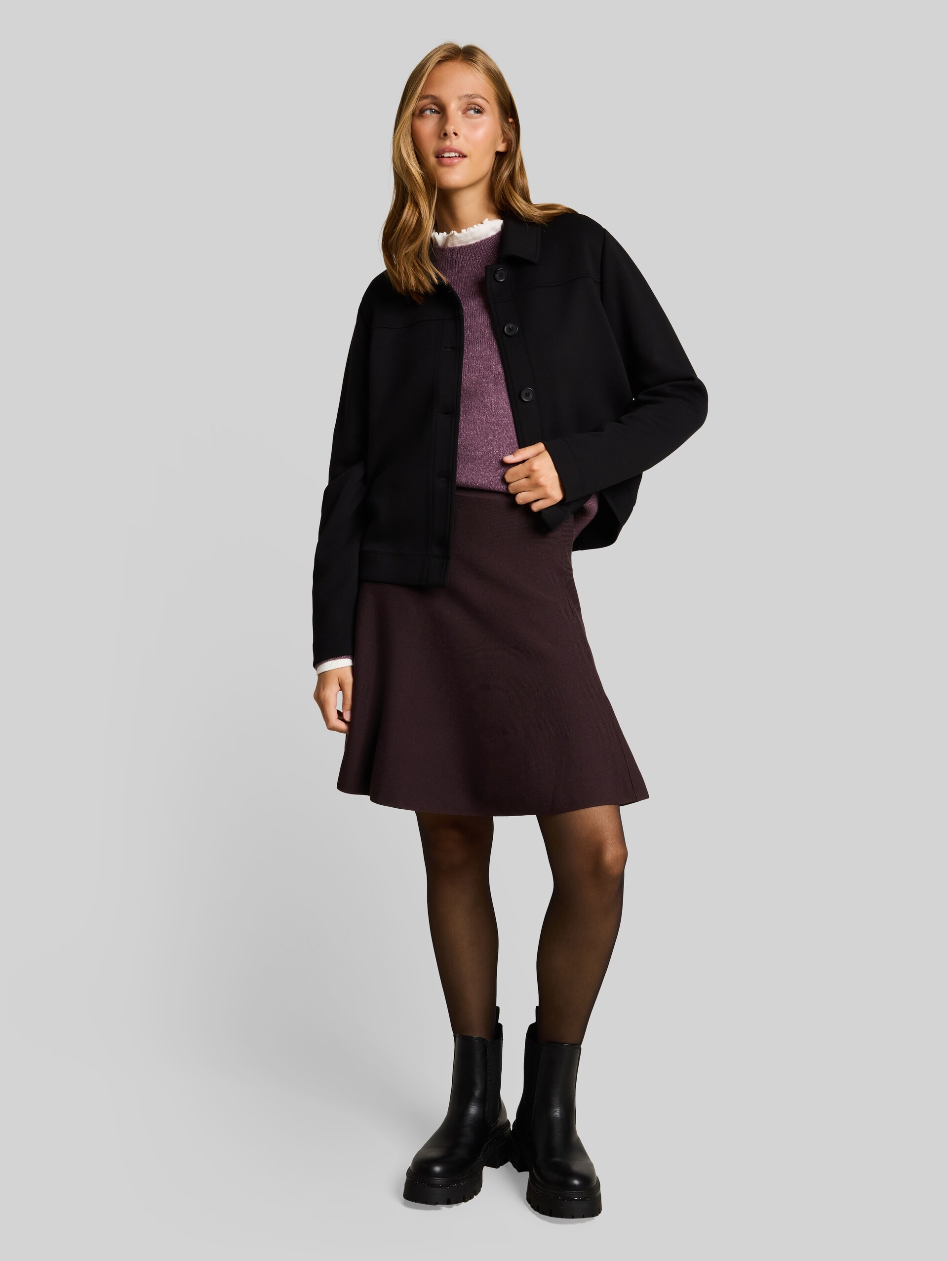 Mini Skater Rock - dark plum - Model-Vorderansicht