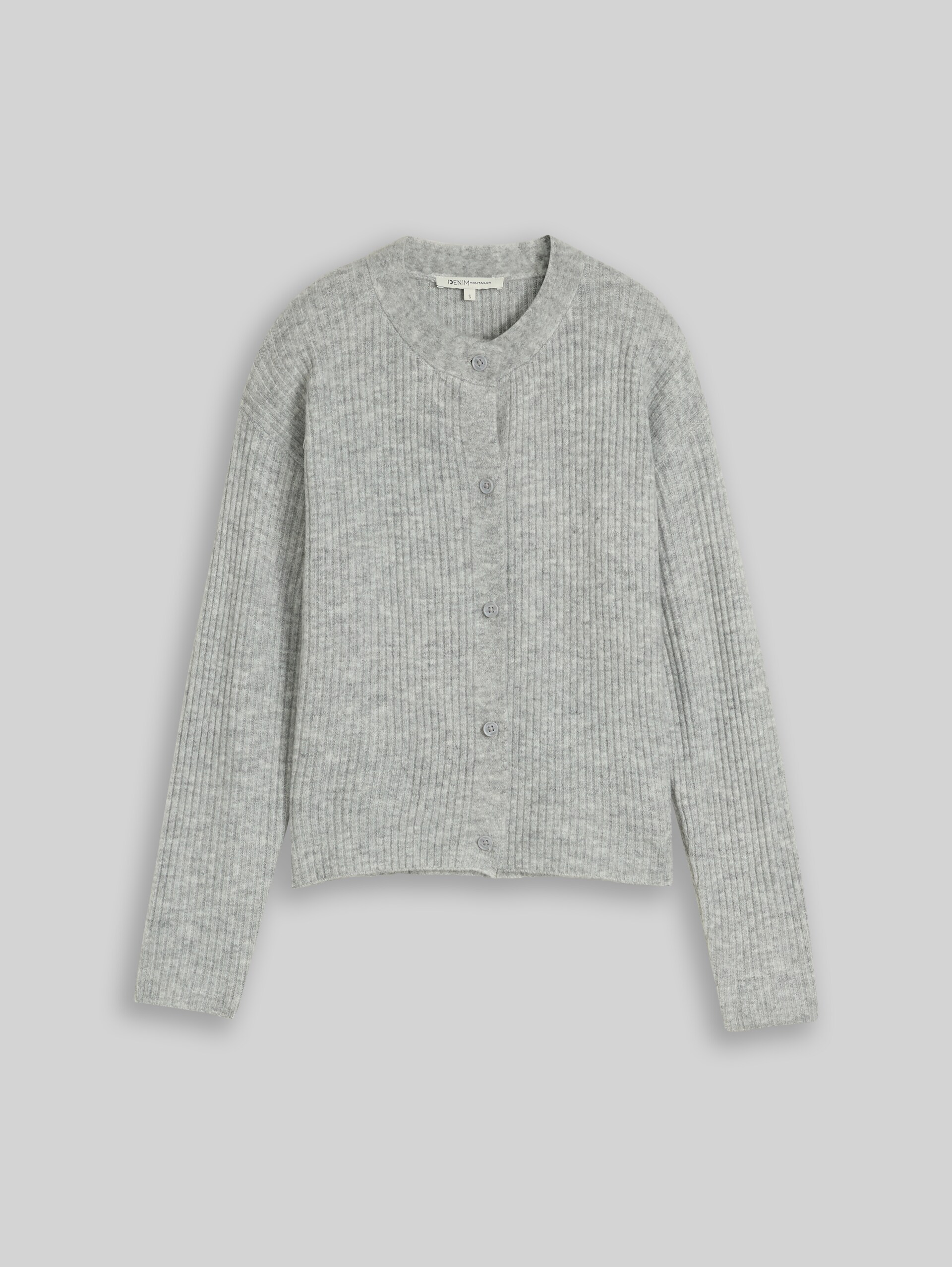Gezellig vest met ronde hals - Light Soft Grey Melange