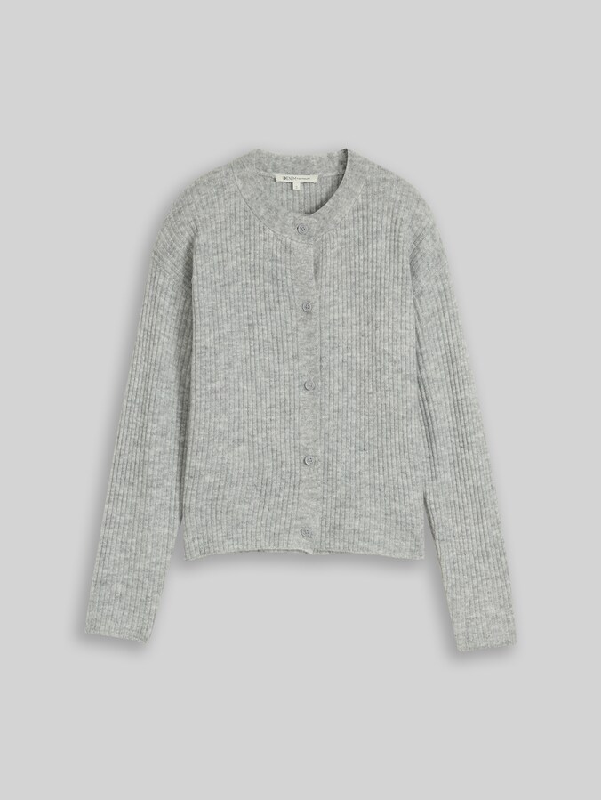 Gezellig vest met ronde hals door Denim Female, Light Soft Grey Melange