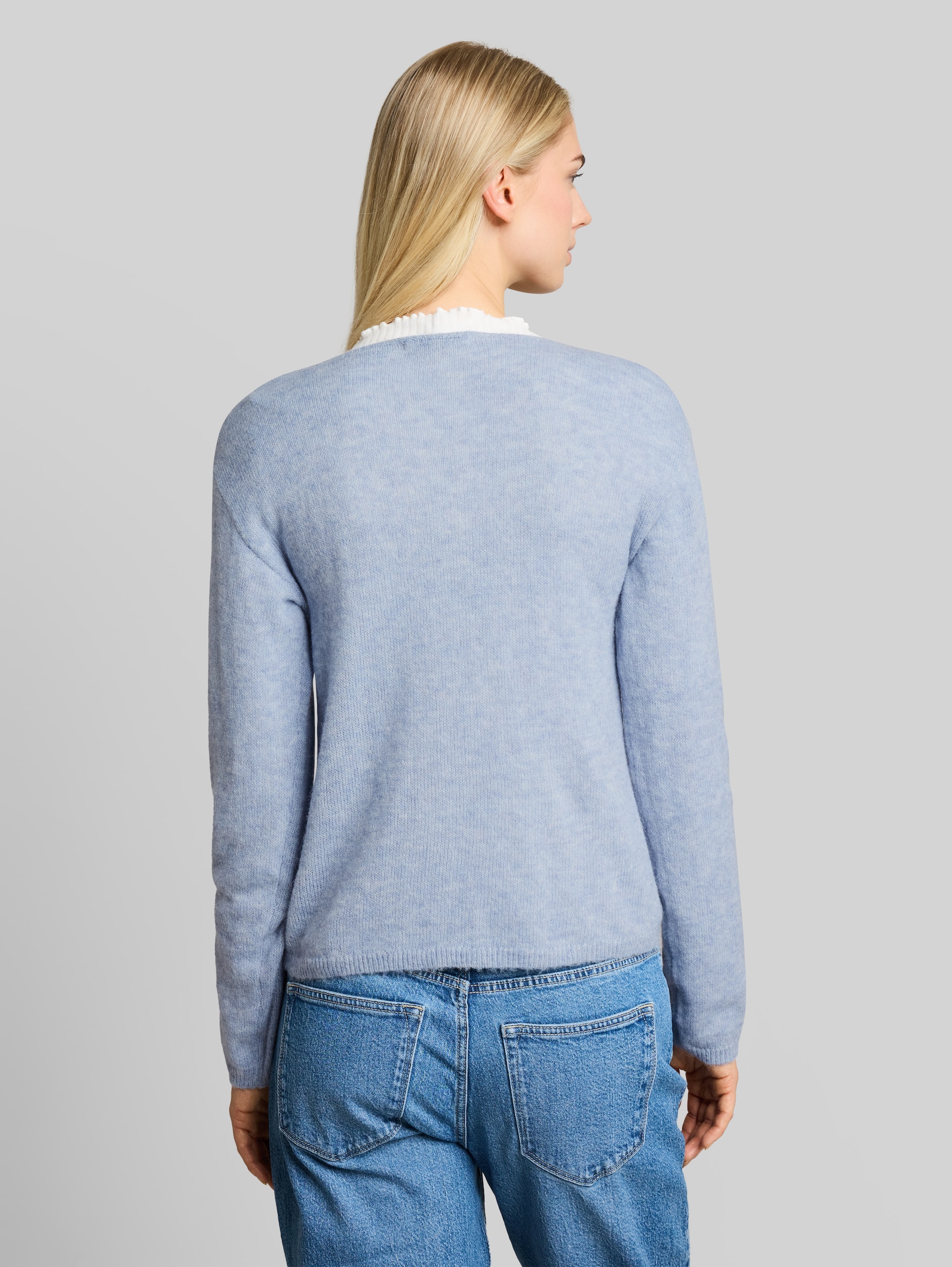 Gebreide trui met alpaca-aandeel - foggy sky blue melange
