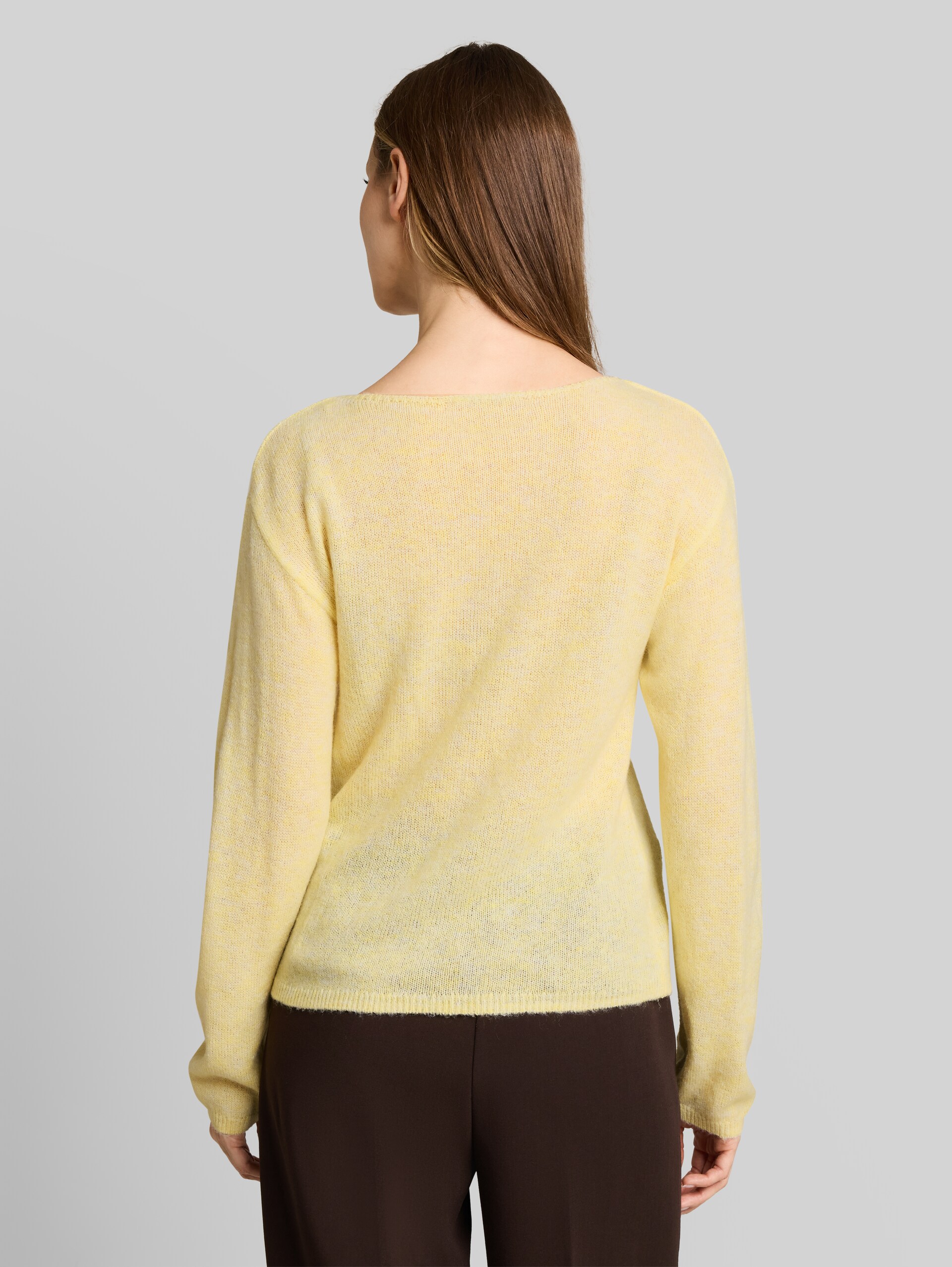 Gebreide trui met alpaca-aandeel - soft vanilla yellow melange