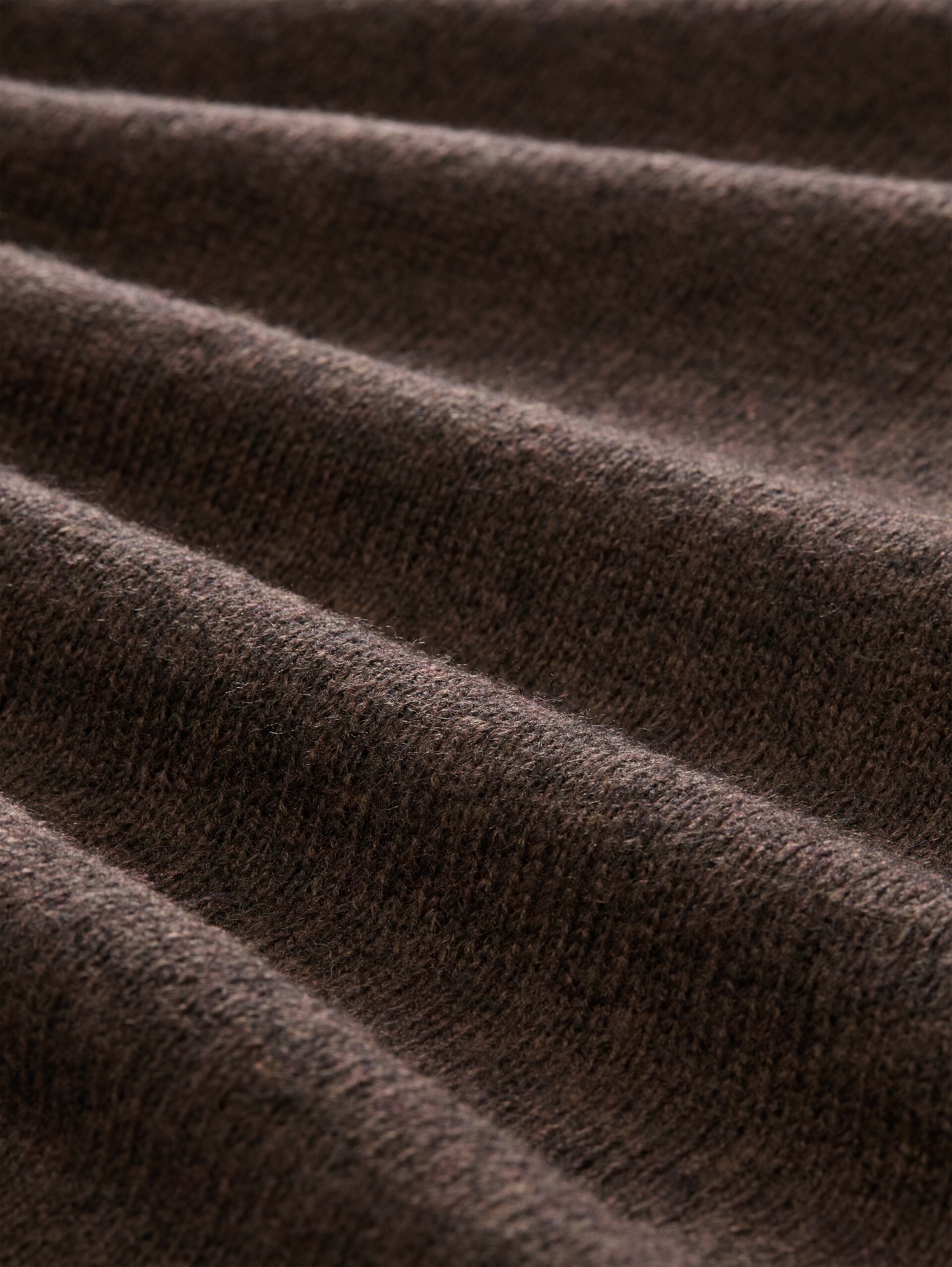 Strickpullover mit Alpaka-Anteil - cool dark brown melange - Material-Ansicht
