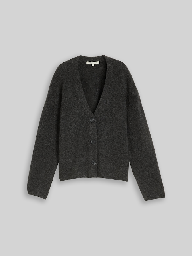 Gezellig vest met wol door Denim Female, Shale Grey Melange
