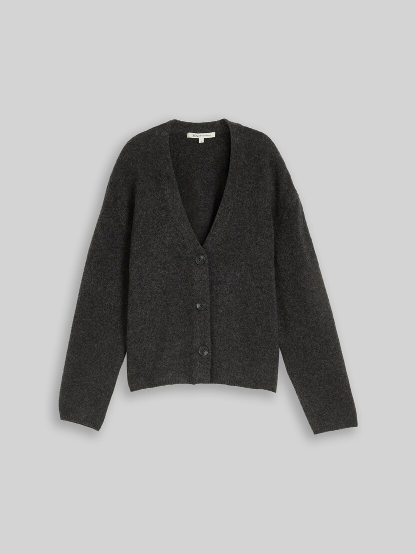 Cardigan douillet avec un mélange de laine par Denim Female, Shale Grey Melange
