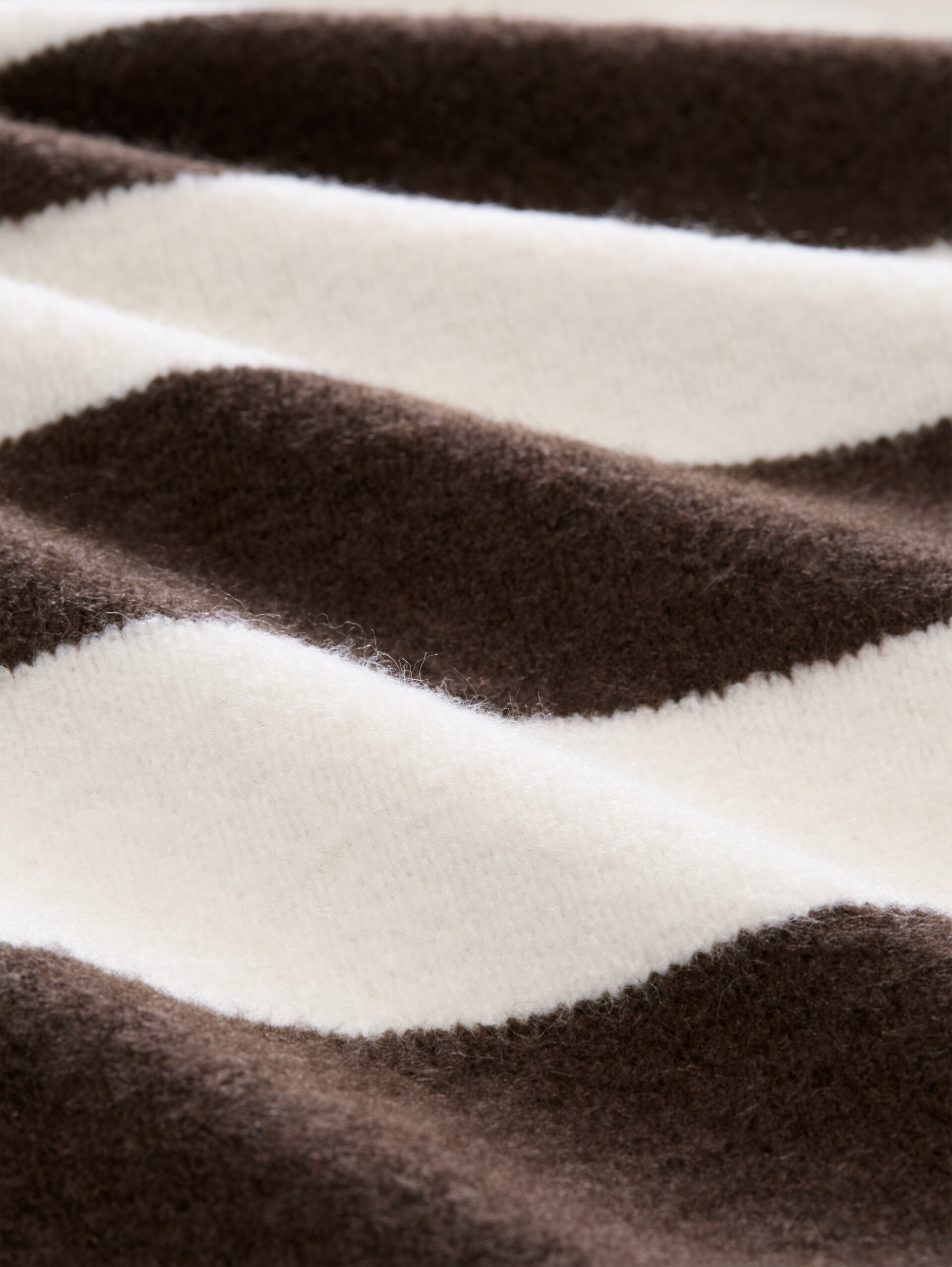 Gezellig vest met wol - big brown white stripe - Materiaalweergave