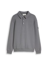 Ausgewählt, Relaxed Fit Sweatshirt mit Polokragen von Tom Tailor, grau