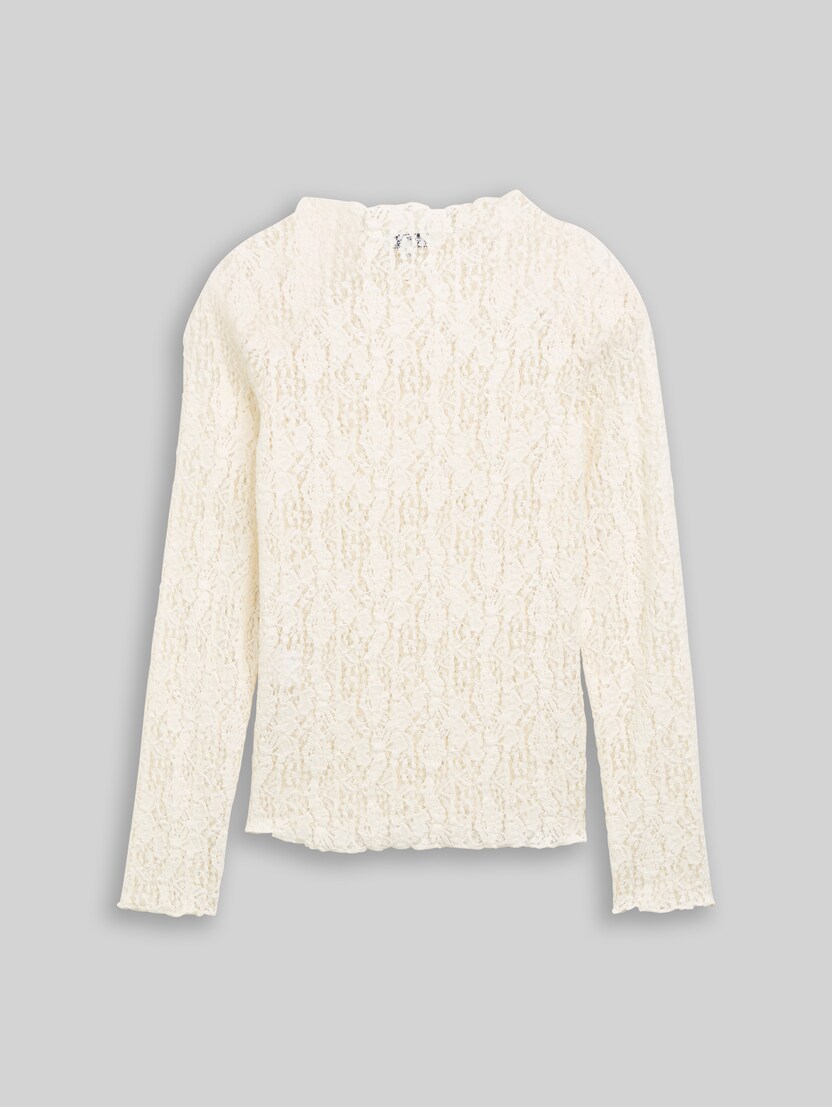 Langarmshirt aus Spitze von Teen Girls, off white