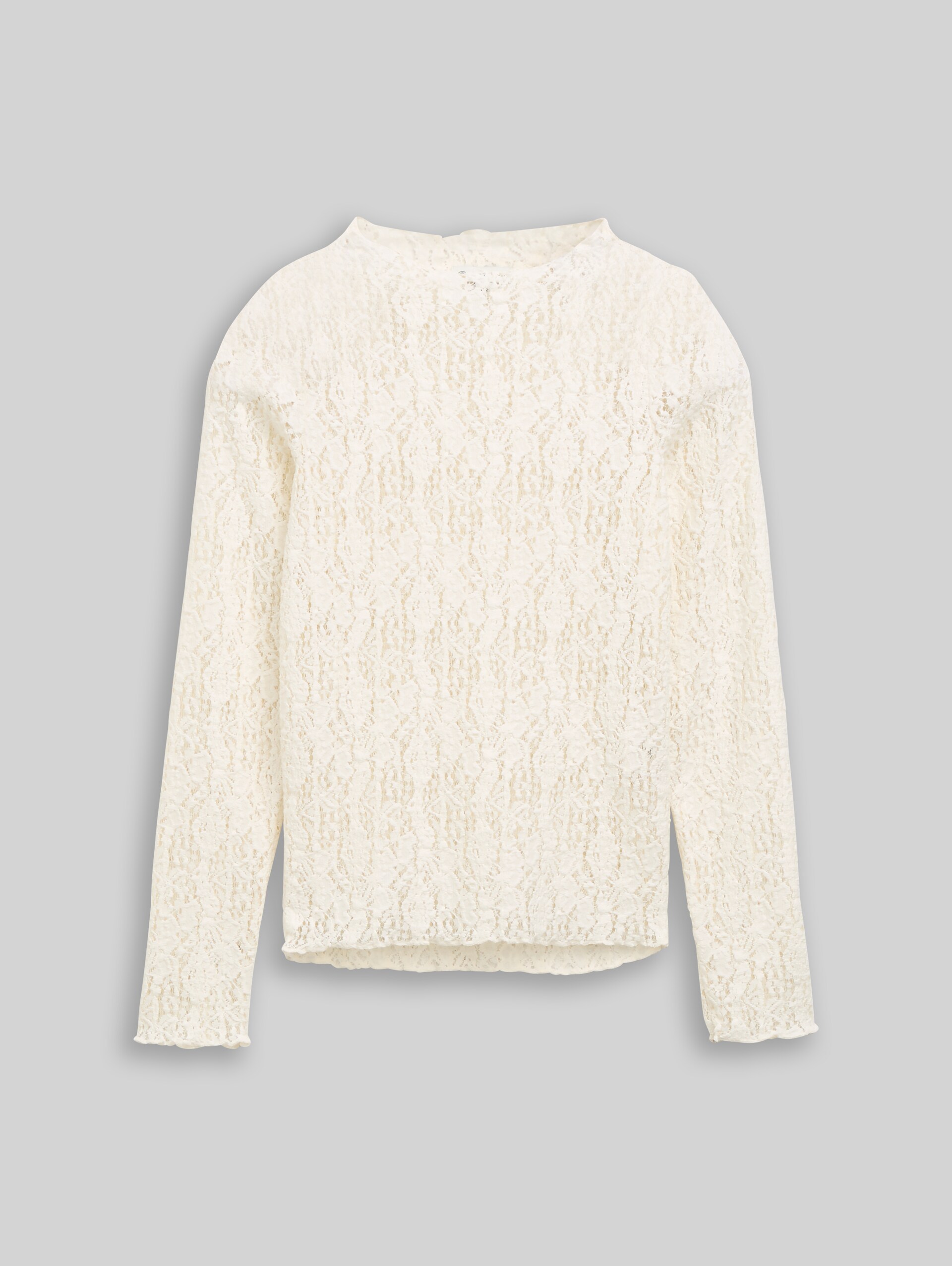 Langarmshirt aus Spitze - off white