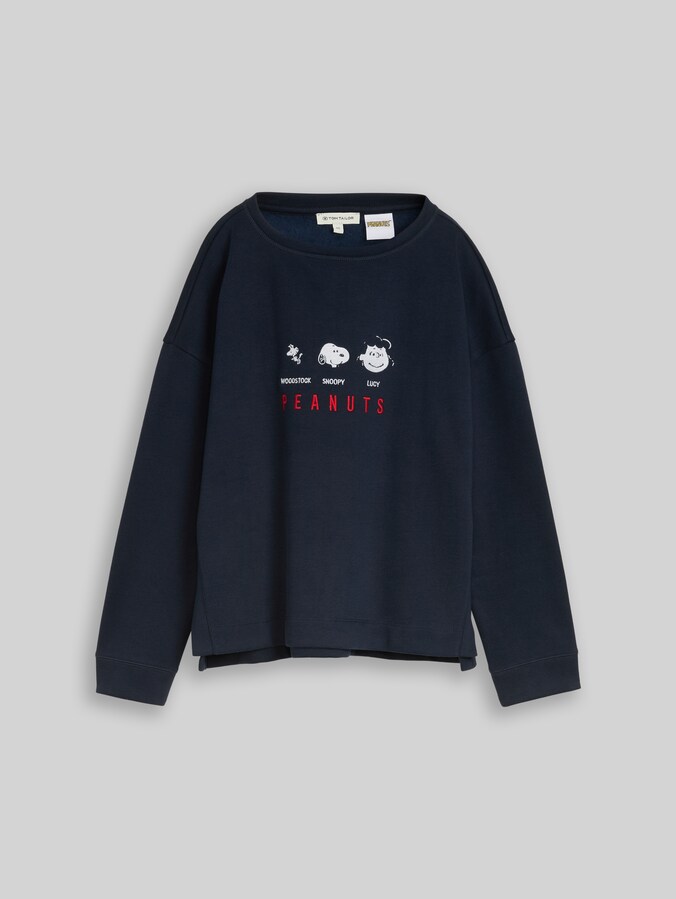 Loose Fit Sweatshirt mit Snoopy-Print von Women, sky captain blue