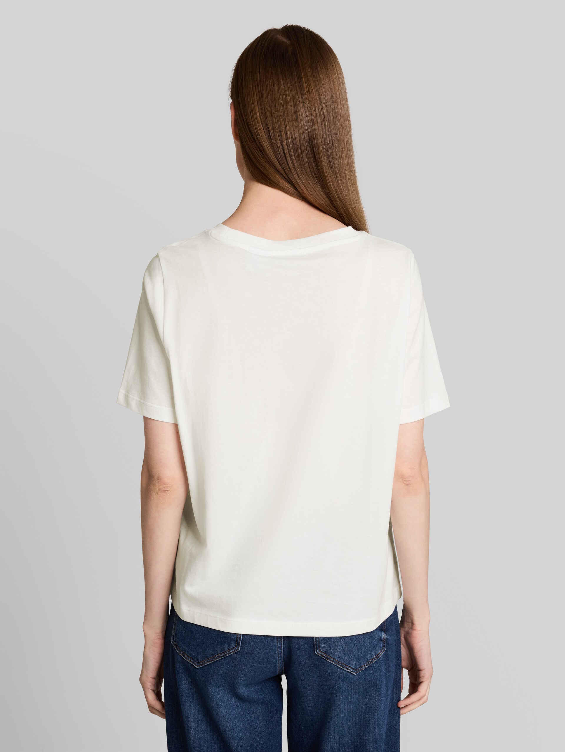 T-shirt met Snoopy-print - Whisper White - Neklijn model-achteraanzicht