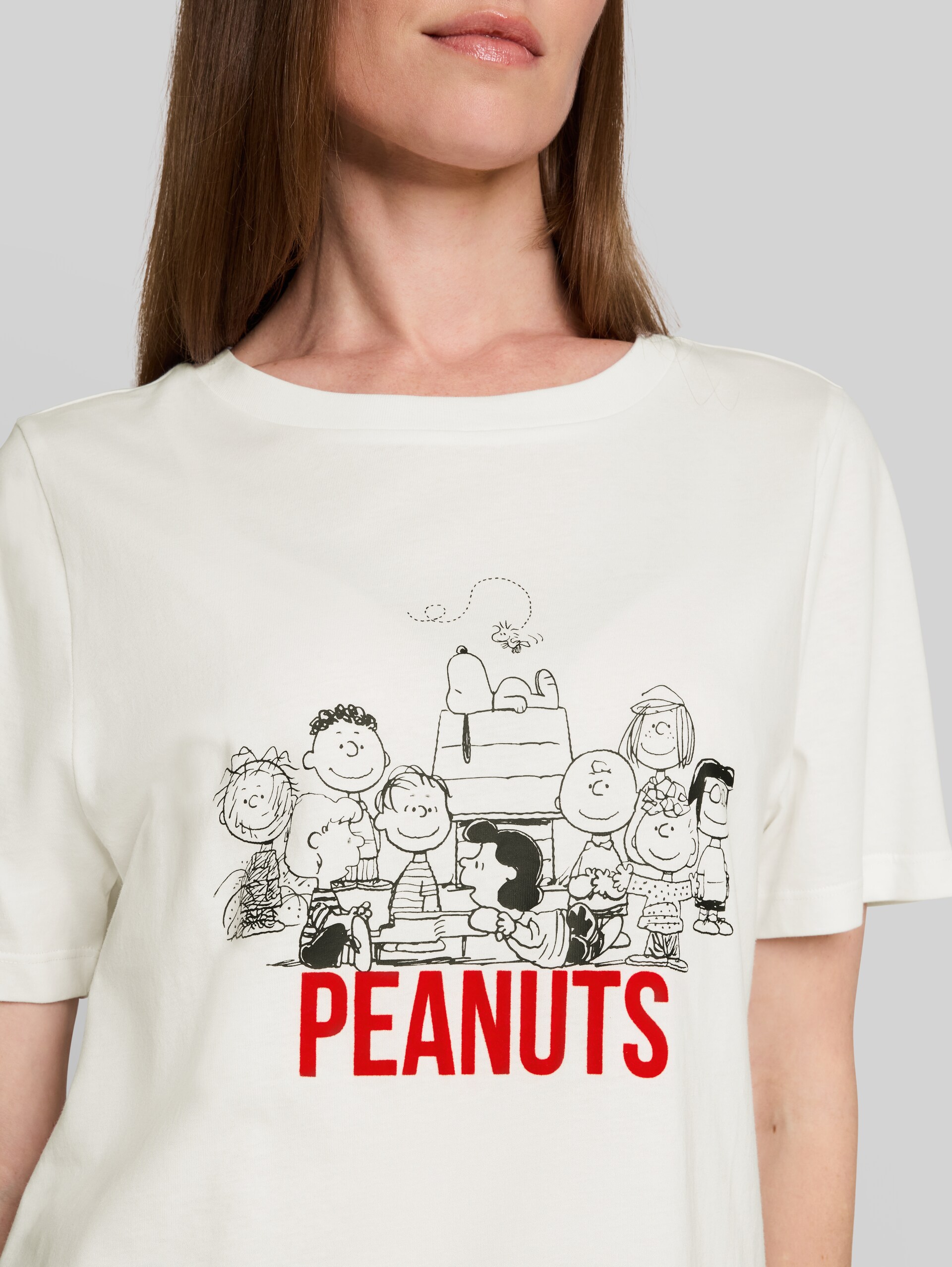 T-shirt met Snoopy-print - Whisper White - Detailaanzicht model