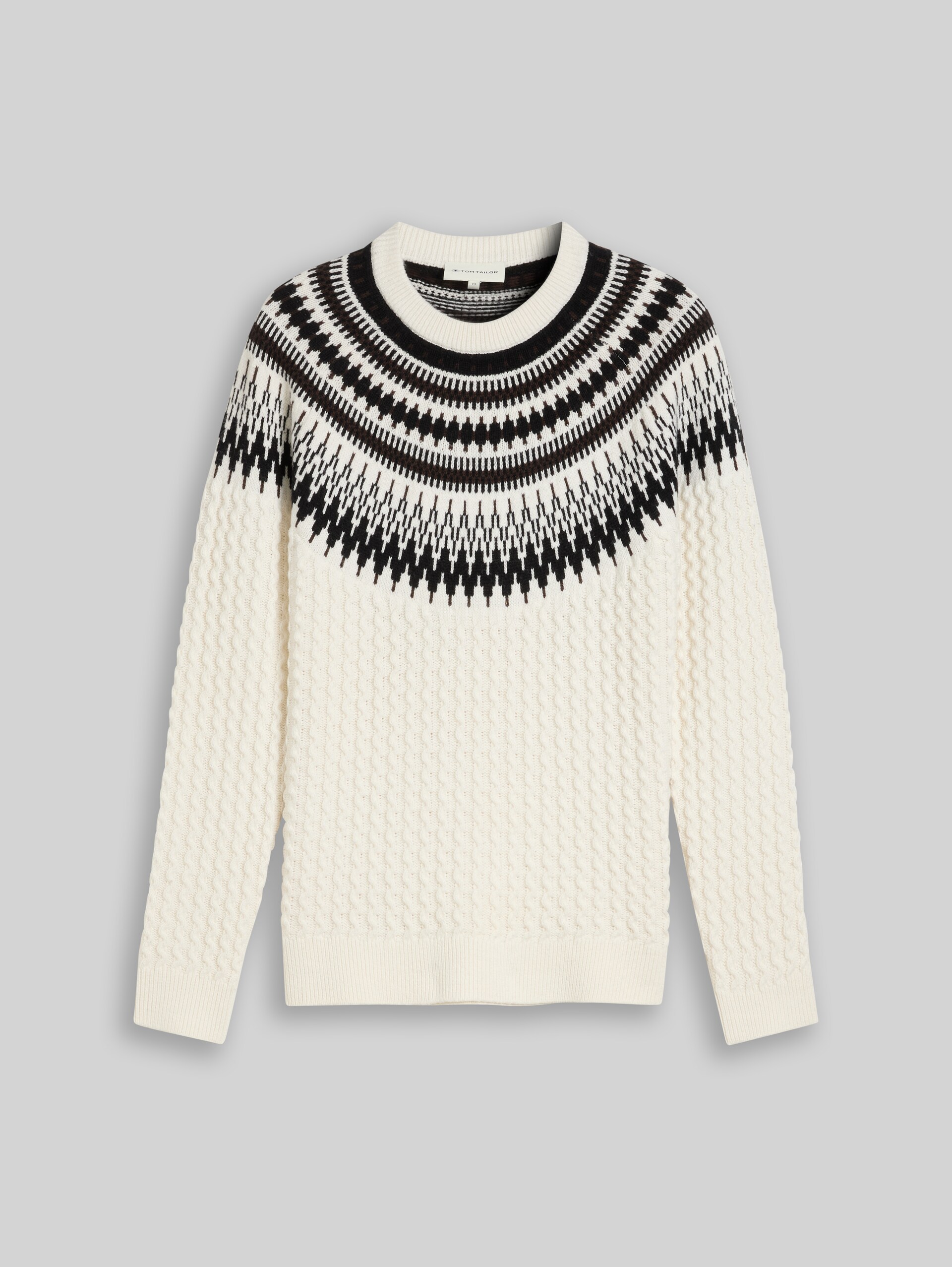 Pull norvégien en maille avec une part de laine - Gardenia White