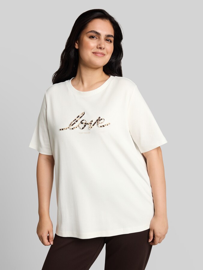 Plus Size - T-Shirt aus Baumwolle von Women Plus Size, Whisper White