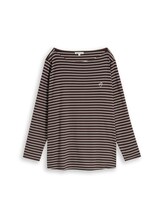 Nicht ausgewählt, Plus Size - Langarmshirt mit Streifenmuster von Tom Tailor, braun