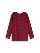 Ausgewählt, Plus Size - Langarmshirt mit Streifenmuster von Tom Tailor, rot