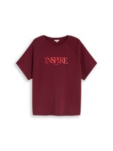 Geselecteerd, Plus Size - Scuba-T-shirt met opschrift door Tom Tailor, rood