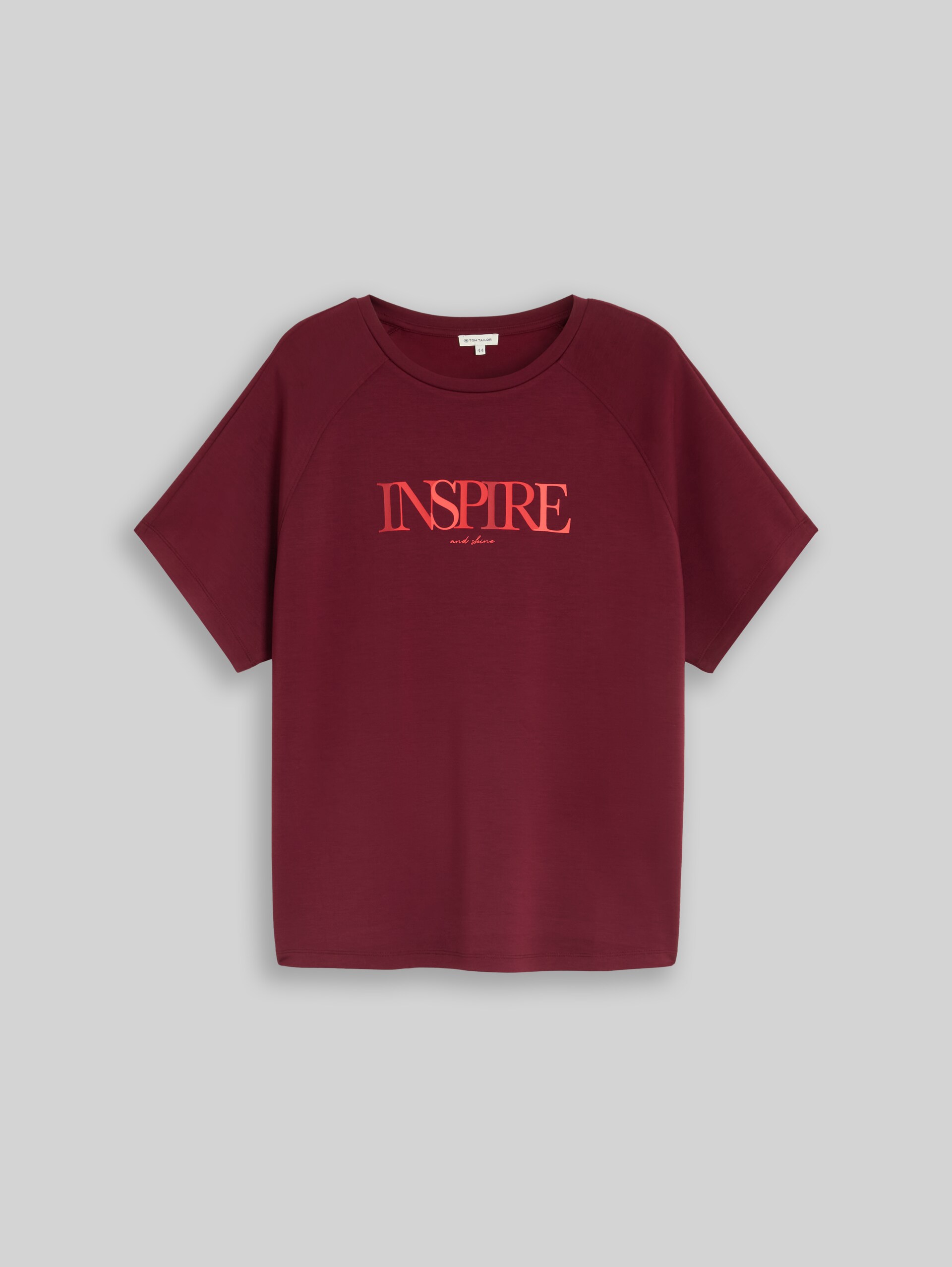 Plus Size - Scuba-T-shirt met opschrift - Preppy Plum - Product vooraanzicht