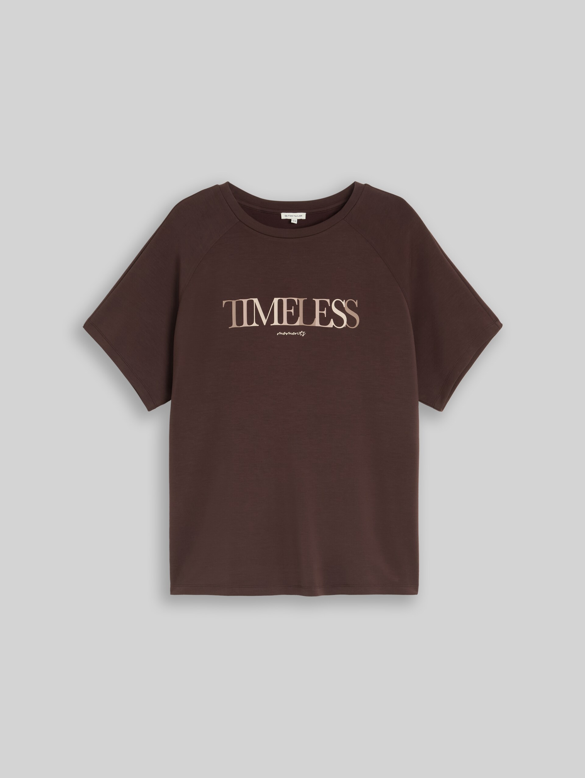Plus Size - Scuba-T-shirt met opschrift - java dark brown - Product vooraanzicht