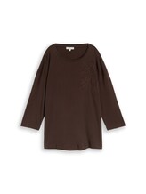 Nicht ausgewählt, Plus Size - Loose Fit T-Shirt mit Blumen-Applikation von Tom Tailor, braun