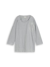 Ausgewählt, Plus Size - Loose Fit T-Shirt mit Blumen-Applikation von Tom Tailor, weiß
