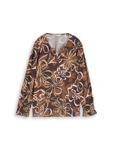 Ausgewählt, Plus Size - Blusenshirt mit Blumenmuster von Tom Tailor, braun