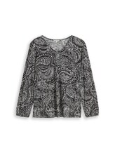 Ausgewählt, Plus Size - Blusenshirt mit Paisley-Muster von Tom Tailor, schwarz