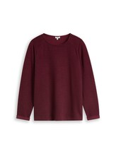 Geselecteerd, Plus Size - Gezellig sweatshirt met gemêleerde look door Tom Tailor, rood