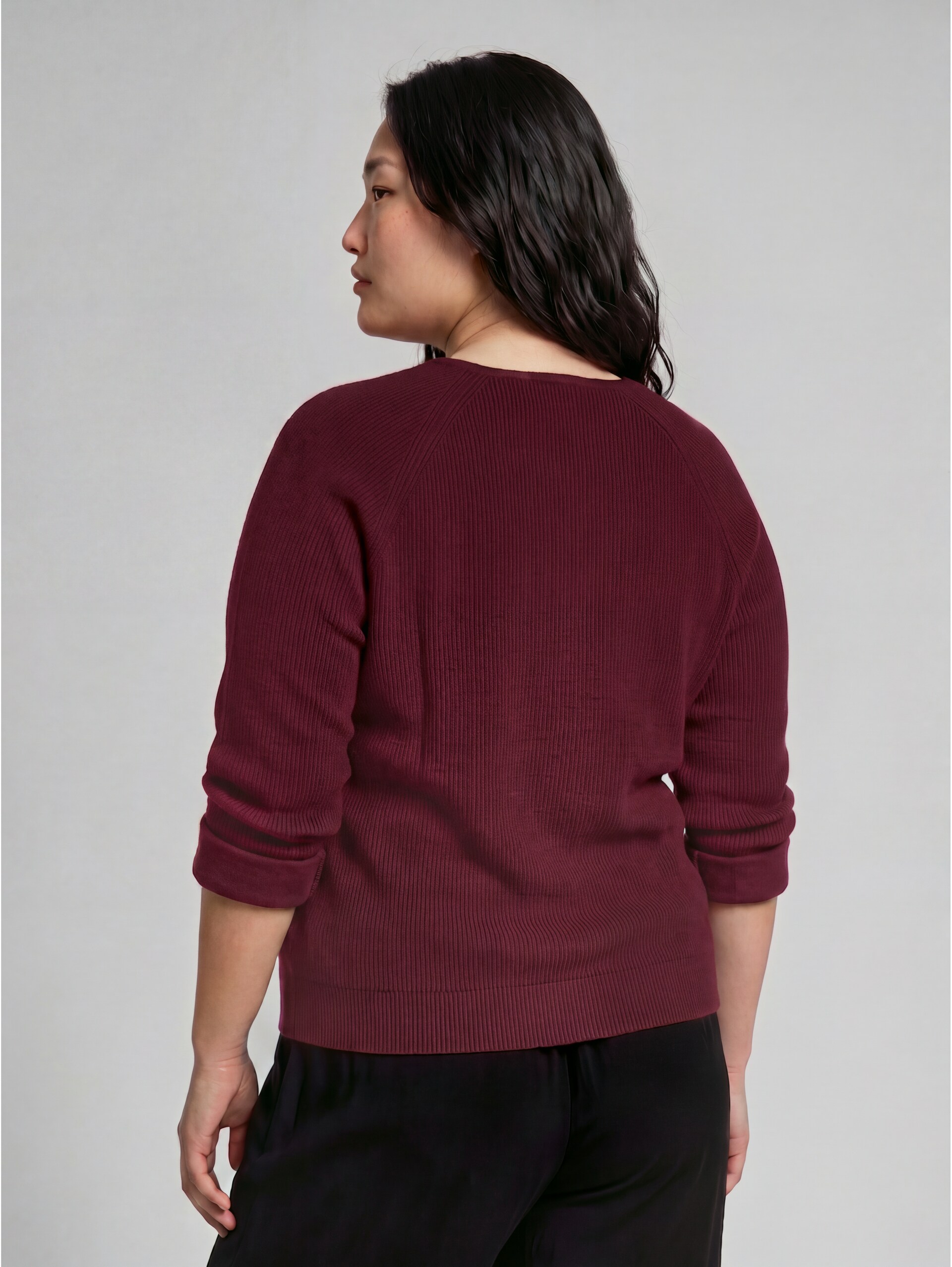 Sweatshirt 1/1 - dark preppy plum melange - Découpe Vue arrière du modèle