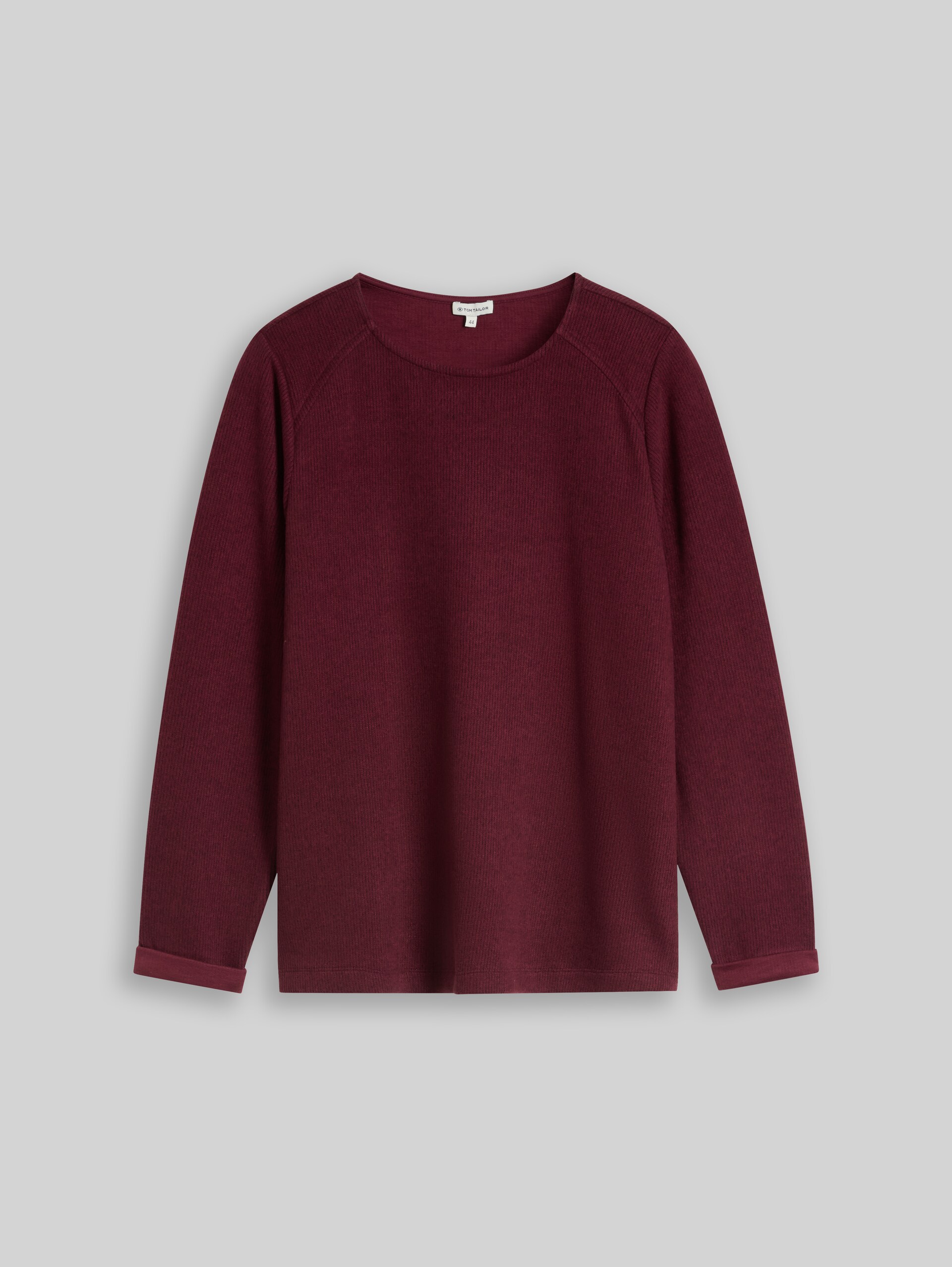 Plus Size - Gezellig sweatshirt met gemêleerde look - dark preppy plum melange - Product vooraanzicht