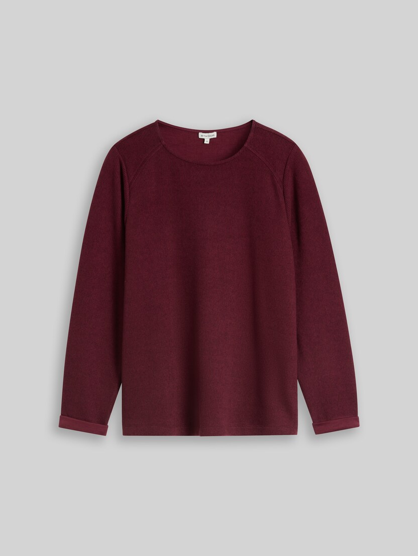 Plus Size - Cosy Sweatshirt mit Melange-Optik von Women Plus Size, dark preppy plum melange
