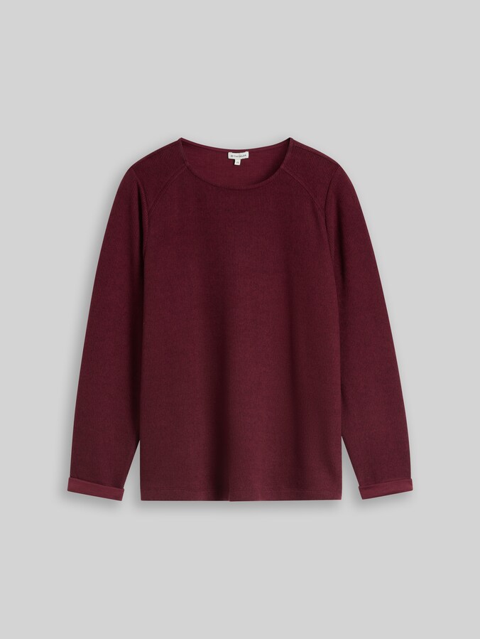 Plus Size - Cosy Sweatshirt mit Melange-Optik von Women Plus Size, dark preppy plum melange