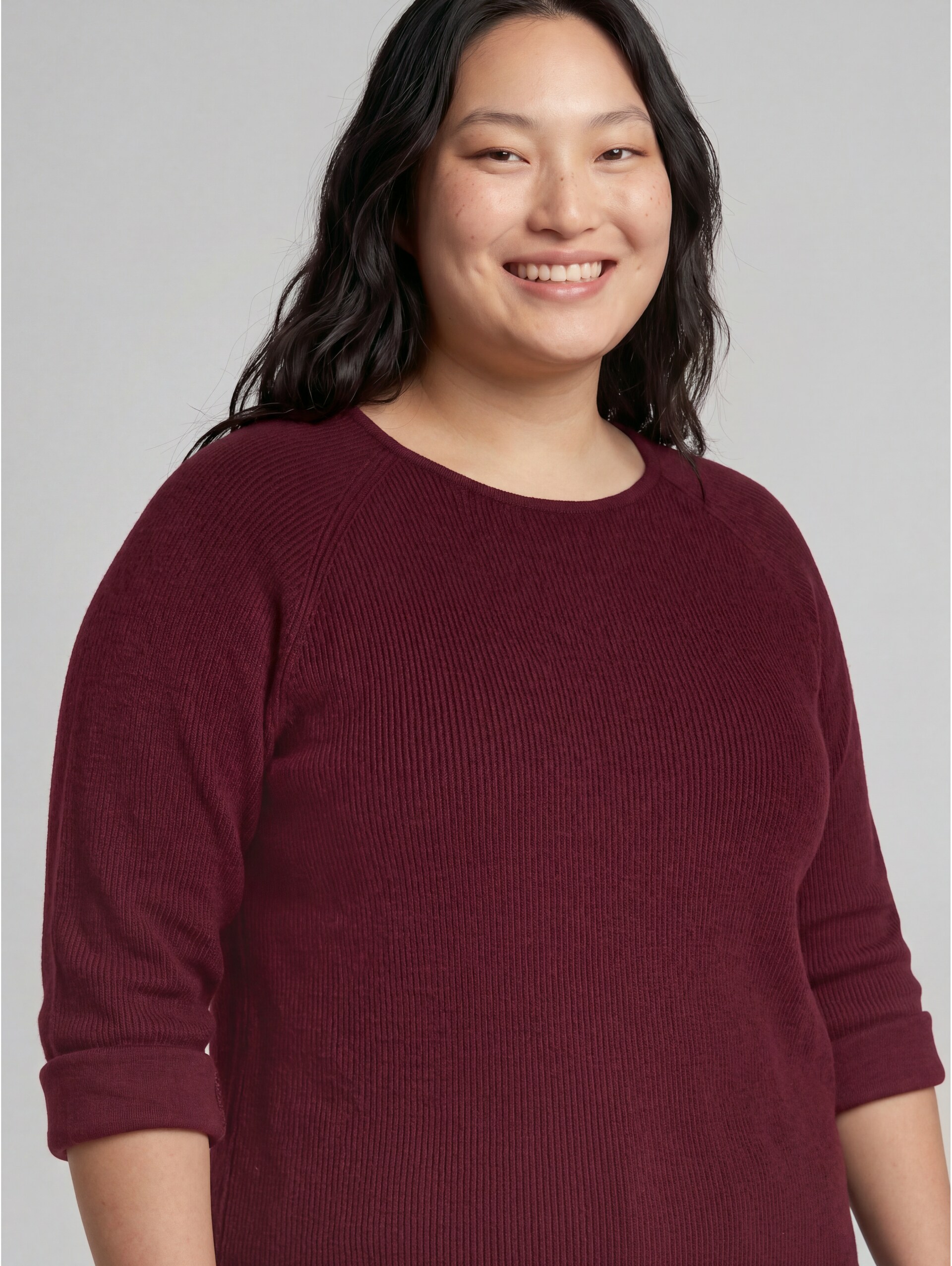 Sweatshirt 1/1 - dark preppy plum melange - Vue détaillée du modèle