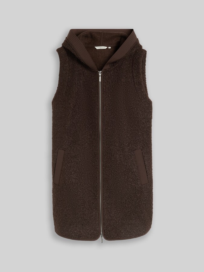 Plus Size - Gilet Teddy long par Women Plus Size, java dark brown