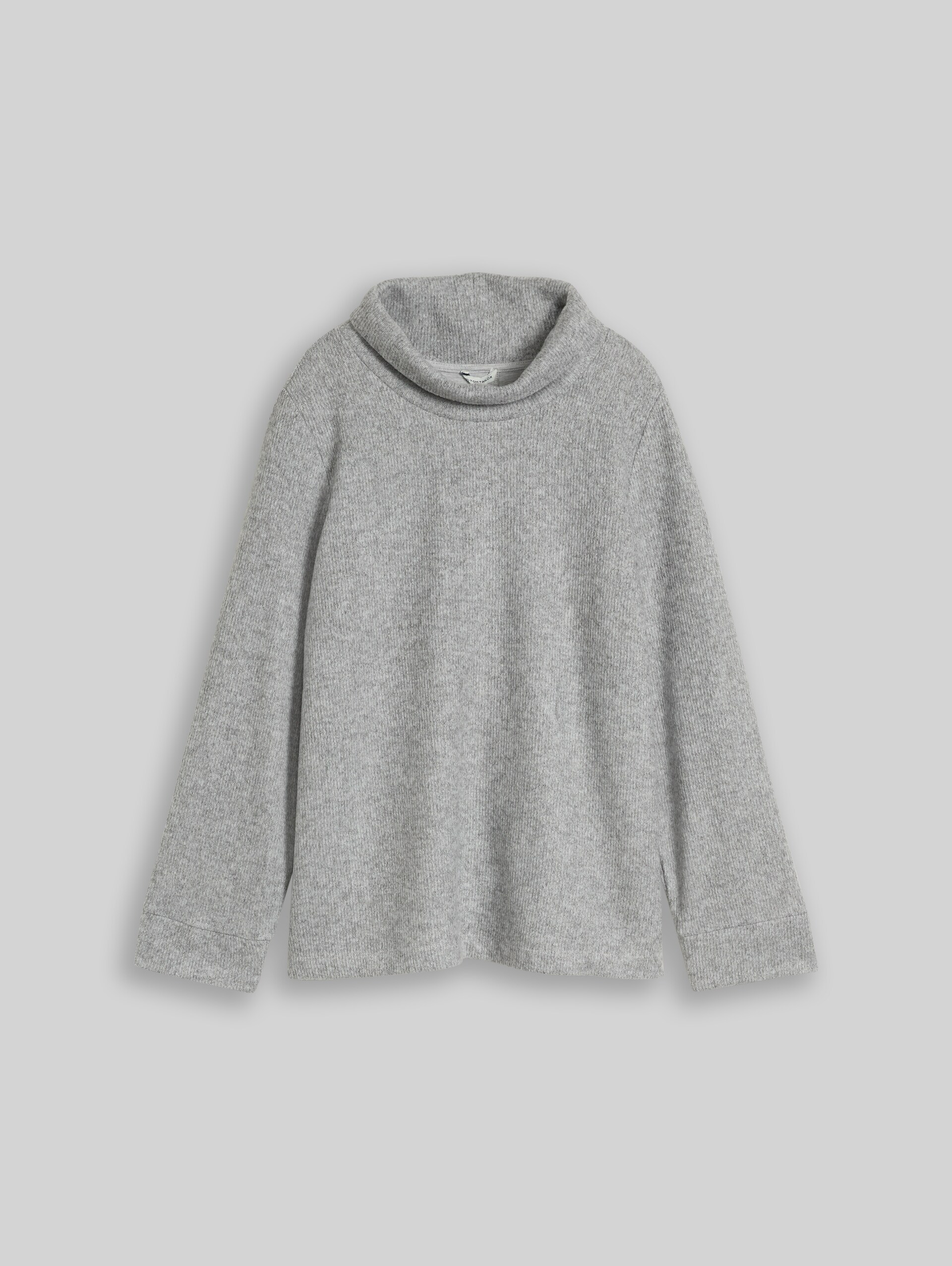 Plus Size - Cosy Sweatshirt mit Deko-Knopfleiste - soft grey melange - Vorder-Produkt-Ansicht