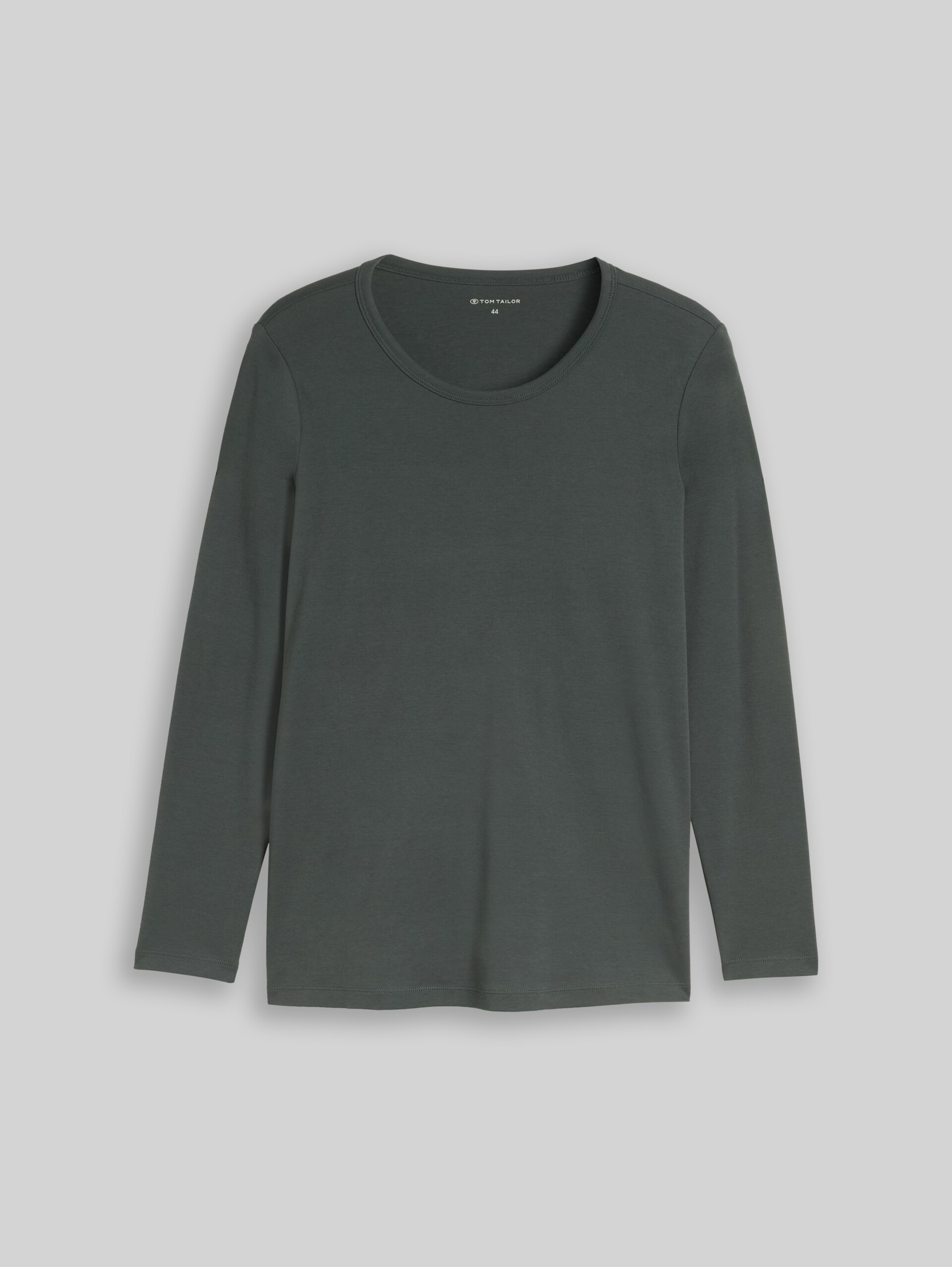 Plus Size - Langarmshirt aus Baumwolle - Darkest Olive - Vorder-Produkt-Ansicht