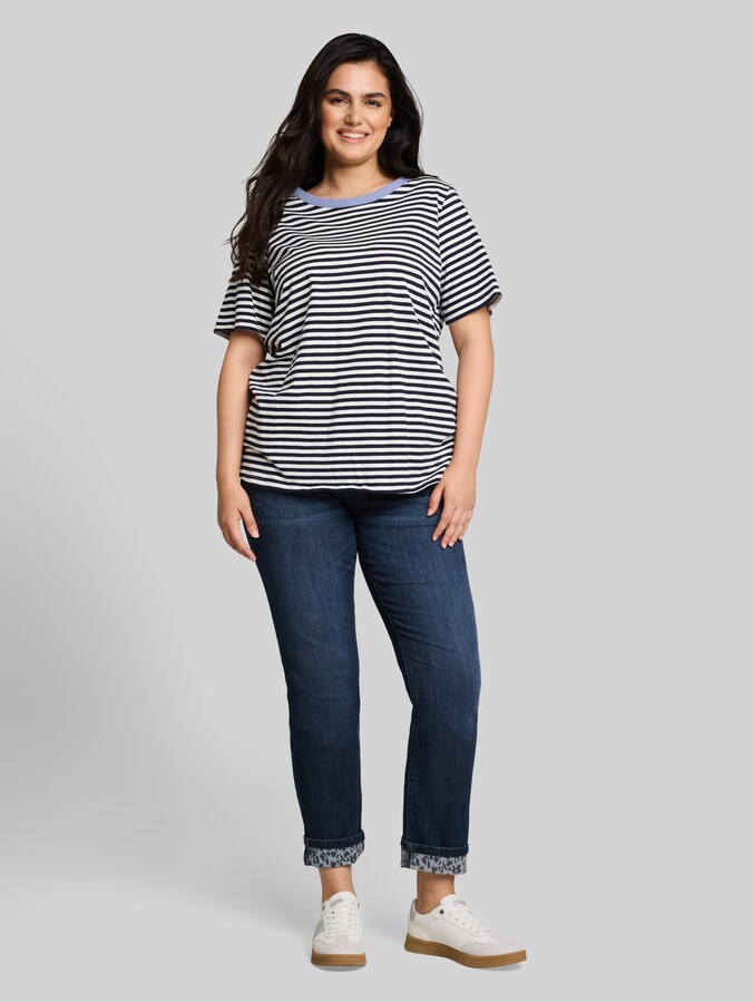 Plus Size - TTPLUS SLIM Jeans mit Leo-Print im Umschlag von Women Plus Size, dark blue denim