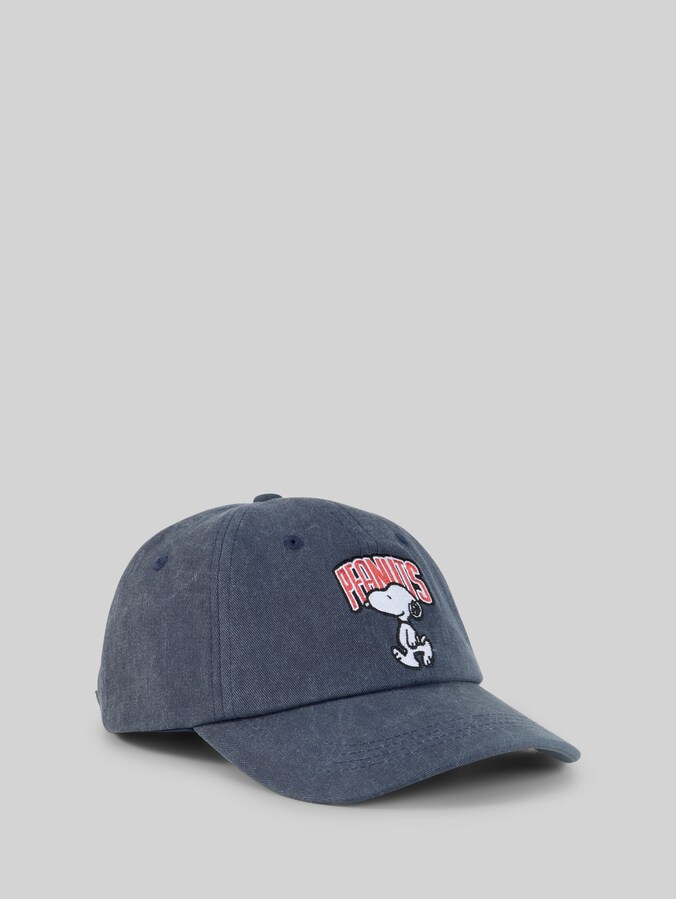 Cap mit Snoopy-Stickerei von Denim Female, black twill yarn dye
