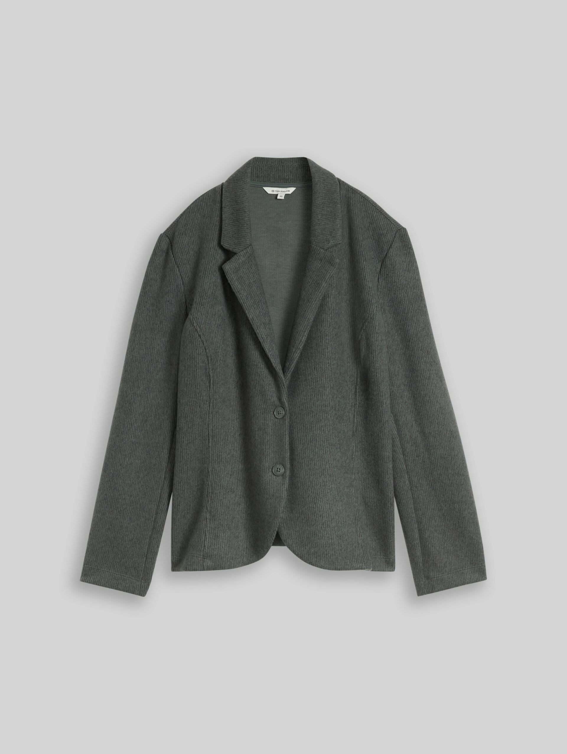 Plus Size - Slim Fit Cosy Blazer - dark olive melange