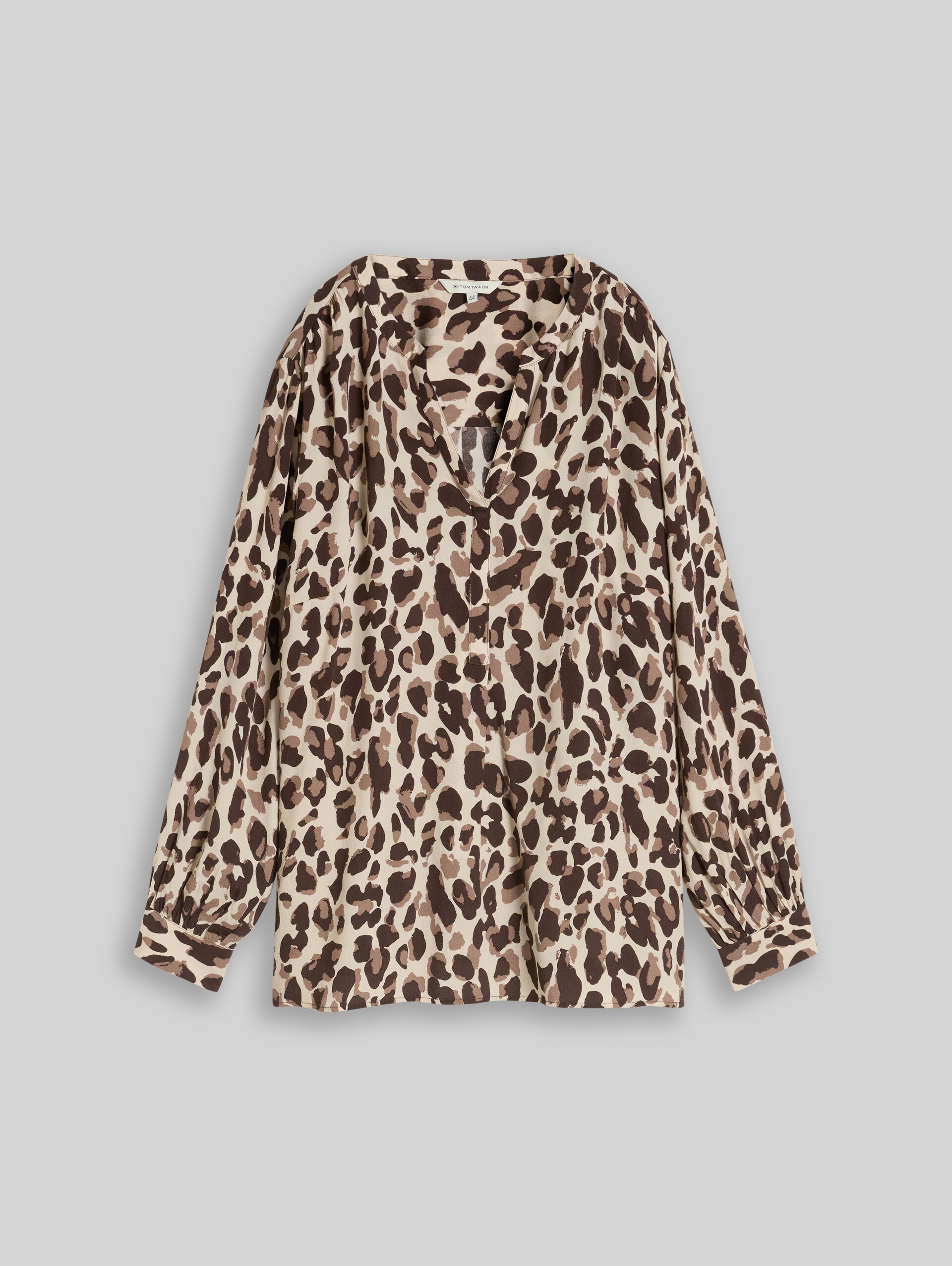 Plus Size - Chemisier en viscose - brown beige leo print - Vue de face du produit