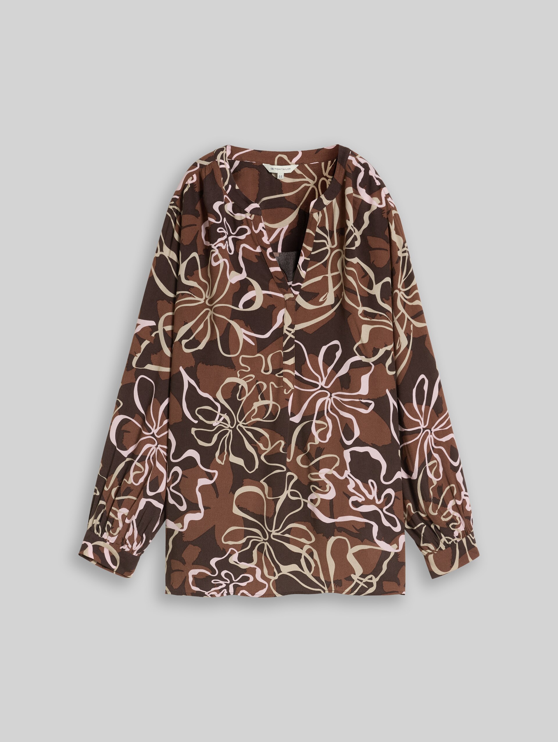 Plus Size - Chemisier en viscose - brown big flower design - Vue de face du produit