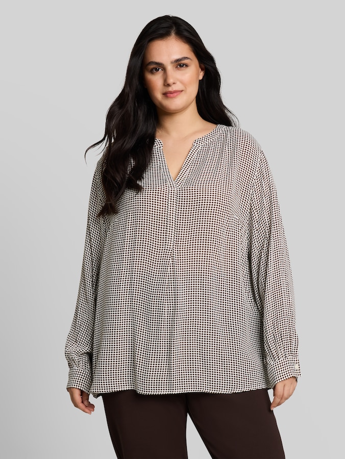 Plus Size - Chemisier en viscose par Women Plus Size, small brown dot print