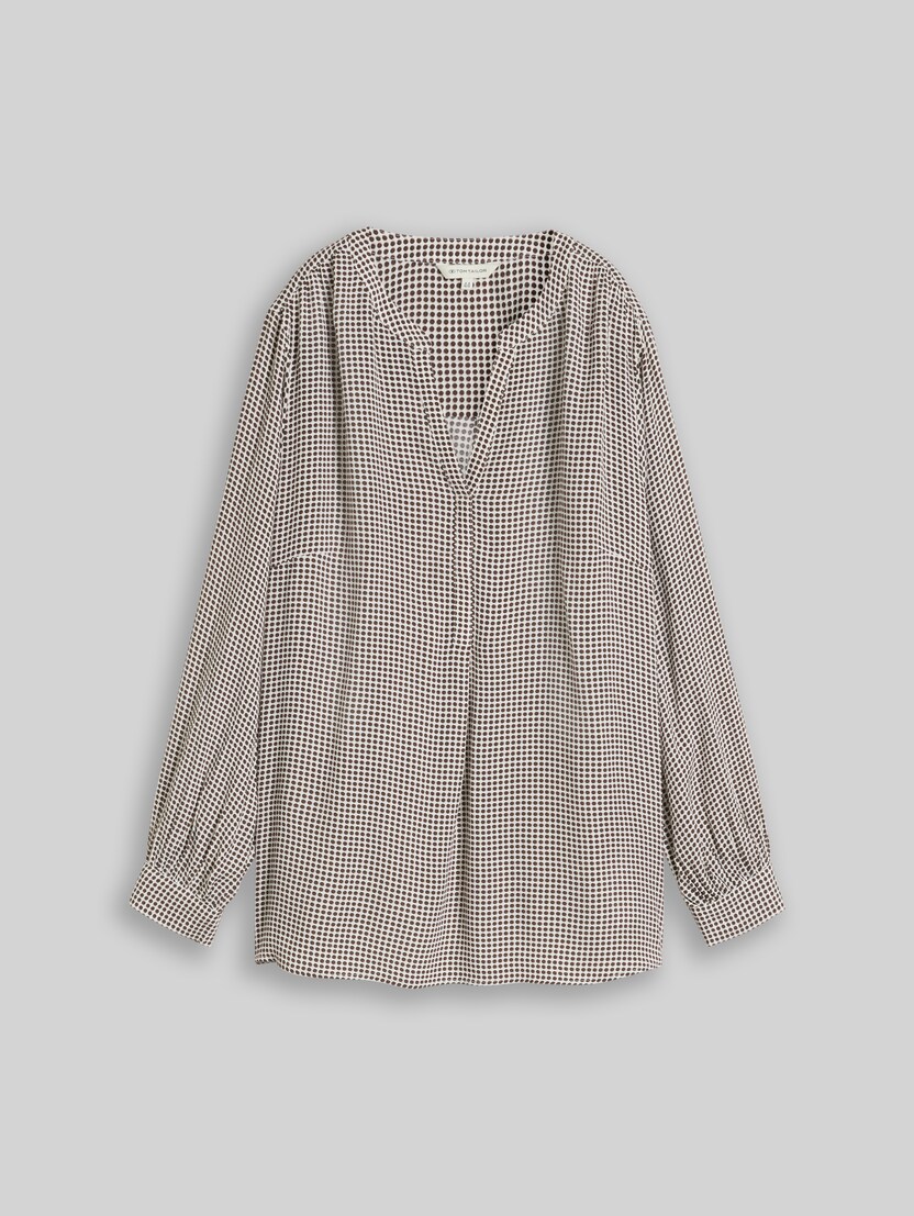 Plus Size - Bluse aus Viskose von Women Plus Size, small brown dot print