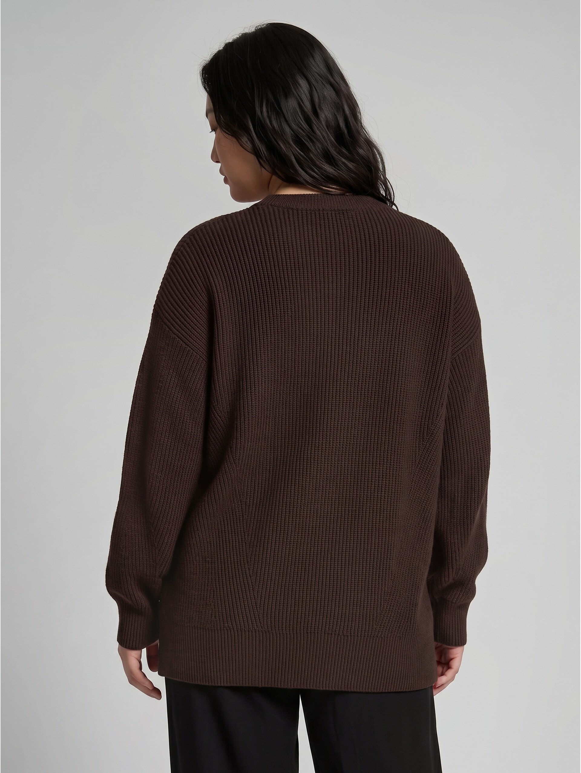 Pullover 1/1 - java dark brown melange