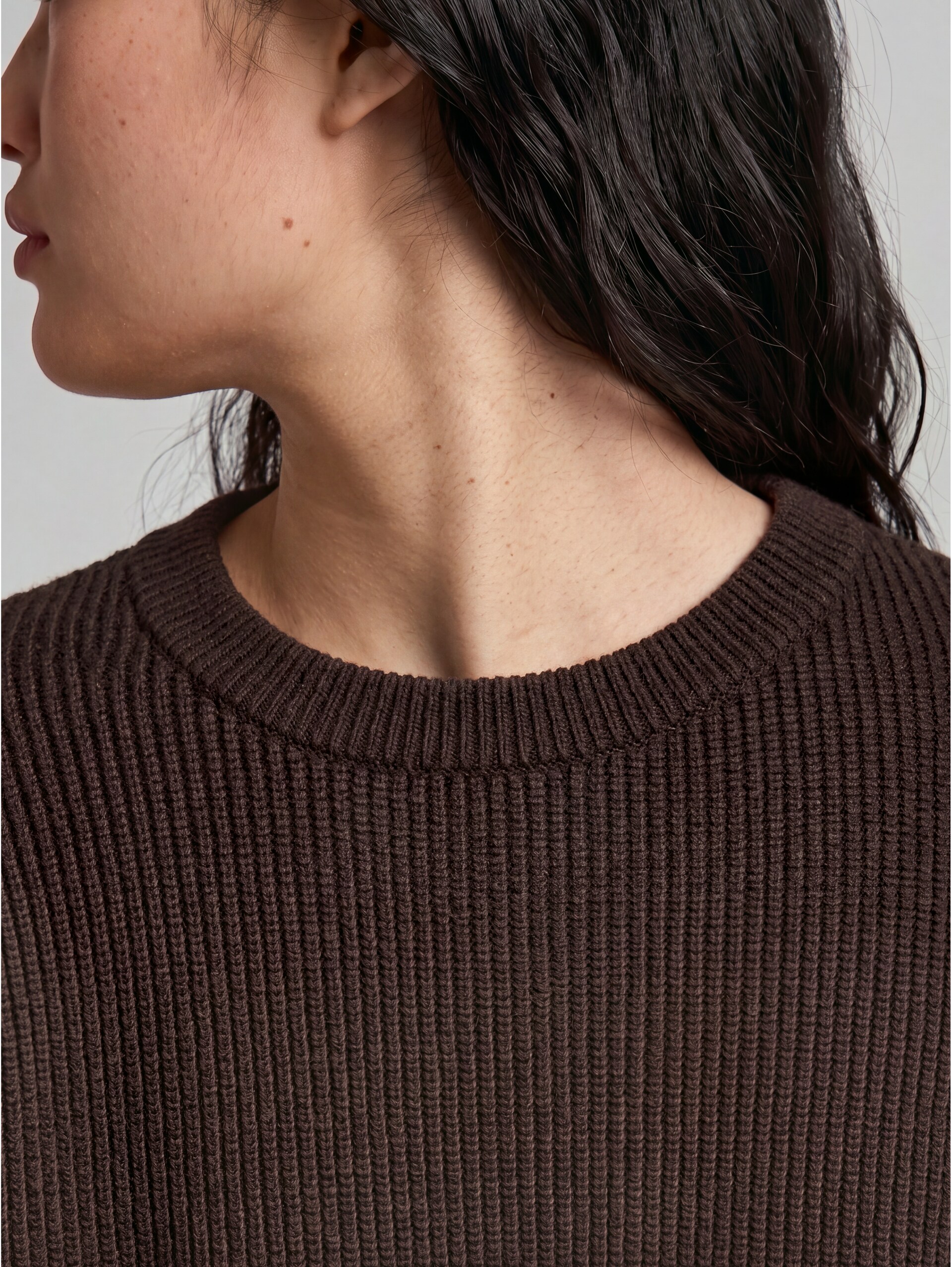 Pullover 1/1 - java dark brown melange - Vue détaillée du modèle